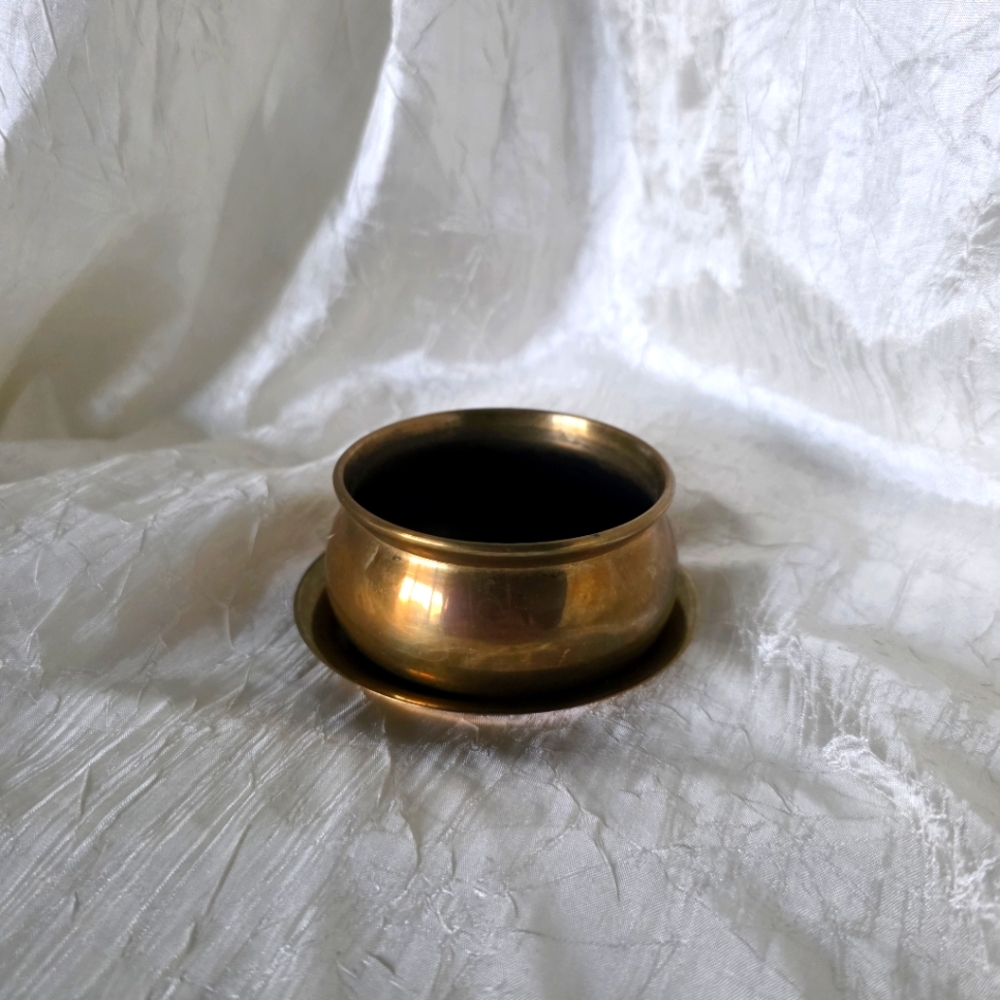 Vintage Brass Bowl and Saucer/Lid